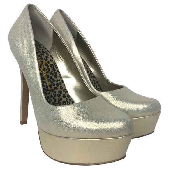 Jessica Simpson Slate/Deco Metallic Waleo Platform Heels - Size 8.5 - Women - Picture 3 of 13